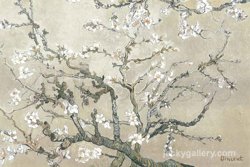 Almond Branches In Bloom San Remy Grey Vincent Van Gogh High Quality Hand Painted Oil Painting Reproduction